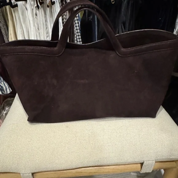 Zara Burgandy Elongated shopper Tote Bag - Picture 1 of 3